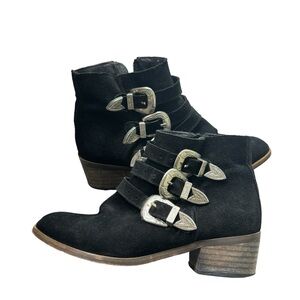 Vintage suede boho ankle boots Made in Spain